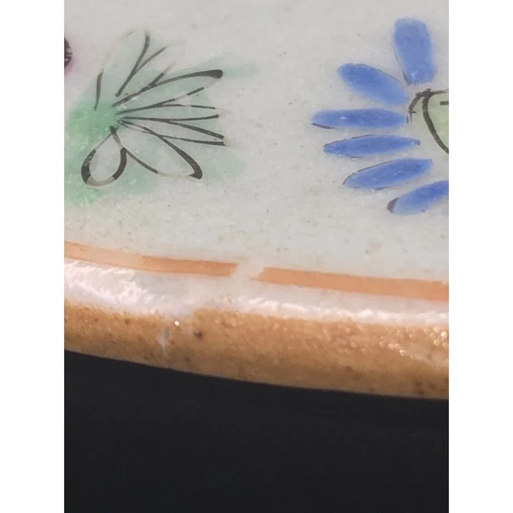 Antique Chinese Celadon Canton Famille Rose Plate 7